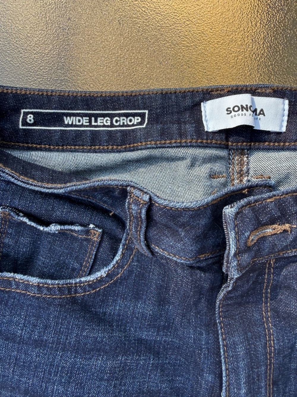 Women's Sonoma Dark Indigo Wide Leg Crop Jeans - Picture 4 of 4